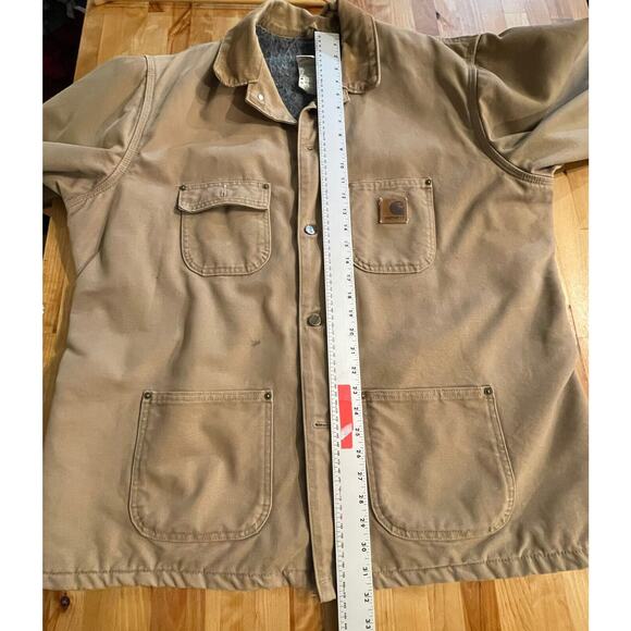 Vintage Carhartt Coat USA Mens Blanket Lined Brown Chore Jacket USA Made Mens XL - Picture 10 of 14